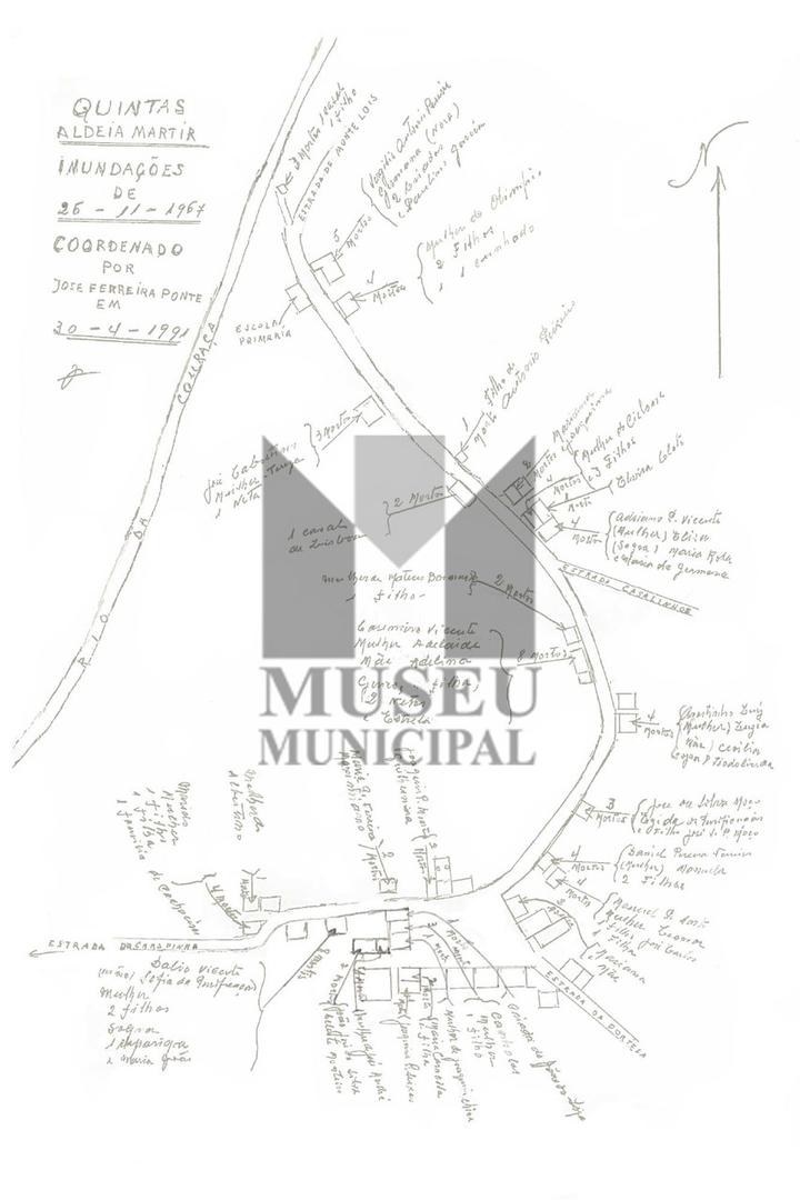 Quintas – Aldeia Mártir: Inundações de 25 de novembro de 1967. José Ferreira Ponte. Quintas, 30 d...
