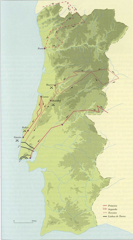 mapa - As Invasões Francesas