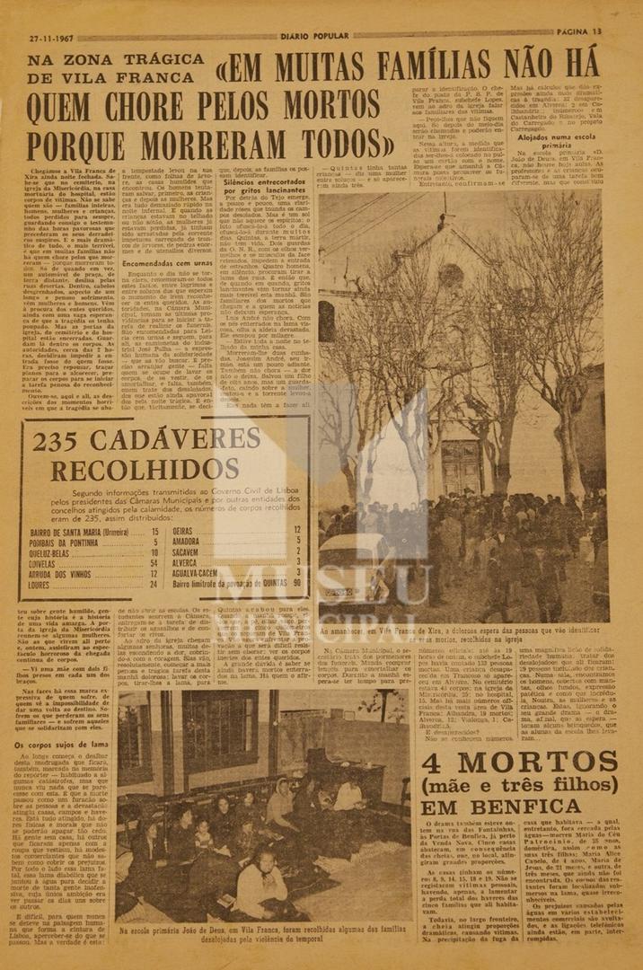 Diário Popular. 27 de novembro de 1967. Col. Museu Municipal de Vila Franca de Xira