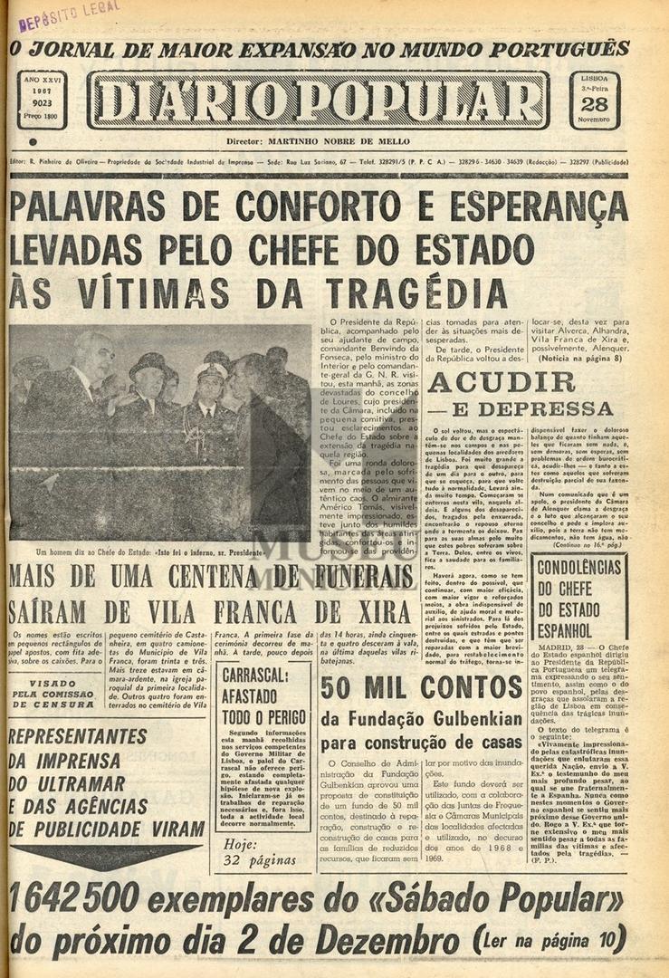 Diário Popular. 28 de novembro de 1967. Col. Hemeroteca Municipal de Lisboa